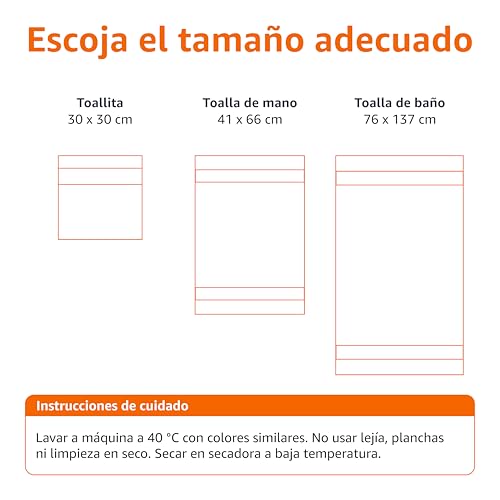 Comparación de tamaños de toallas: toallita, toalla de mano y toalla de baño