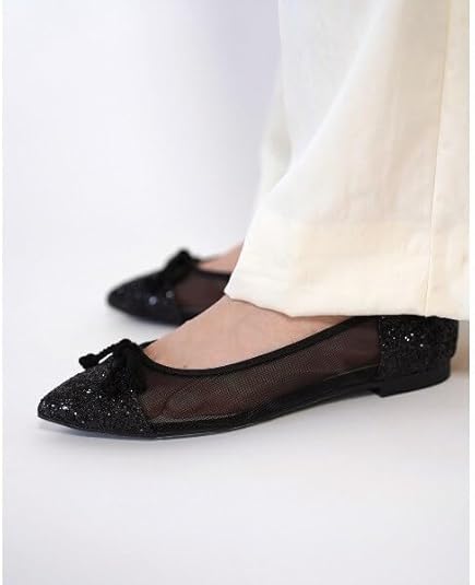 Amazon | [エマフランシス] ポインテッドトゥ チュール フラットバレエ