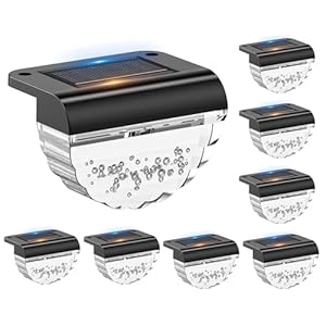 Auting Solarleuchten für außen, 8 Stück Warmweiß Solar Lampe Treppenlicht, Wasserdicht Solarlampen für Außen, LED-Beleuchtung für treppe, Stufen, Zaun, Hof, Terrasse, Dachrinne, Weg, Dekoration