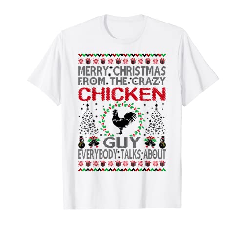 Hombre Feliz Navidad de Crazy Chicken Guy regalo Camiseta
