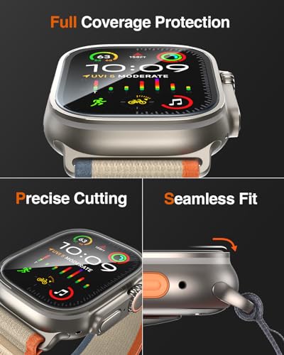 Image of LK 4 Pack for Apple Watch Ultra 3 /Ultra 2 /Ultra 49mm Screen Protector | 9H Tempered Glass [Install Tool Included] Touch Sensitive, HD Clarity, Shatterproof