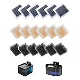18 Pcs Ensemble Complet de Filtre Fontaine Eau Chat : 6 Résines + 6 Charbons + 6 Éponges e...