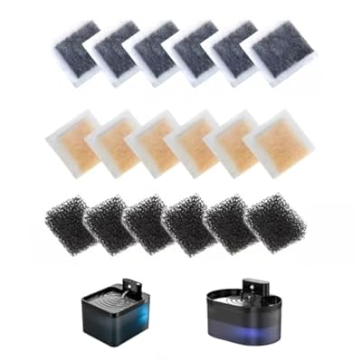 Juego de 18 filtros de fuente de gato completo: 6 resina + 6 carbono + 6 espuma Sponges with Open Tool, compatible con Pet Water Fountain (modelo B0FCYBHS61) | Ya disponible en tu tienda friki favorita! En mundofriki.es!