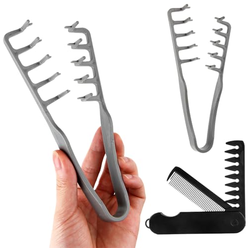 Peine texturizador plegable para cabello rizado, 2 piezas miniatura 1
