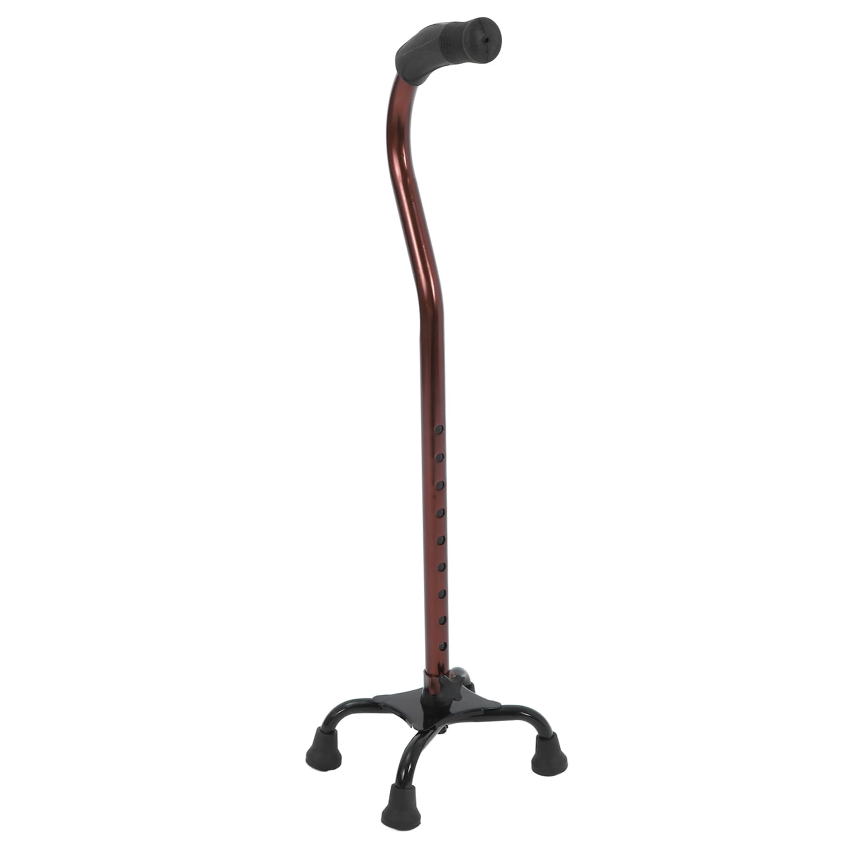 Bastone da Passeggio a 4 Gambe in Lega di Alluminio Nero | Supporto a Punto D’appoggio Quadripode, Finitura Verniciata a Spruzzo, Accessori Inclusi Casuali