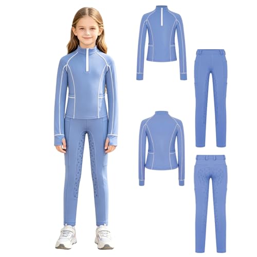 Pantalon de cheval pour fille idéal pour s'entraîner au manège avec un ensemble en sweat