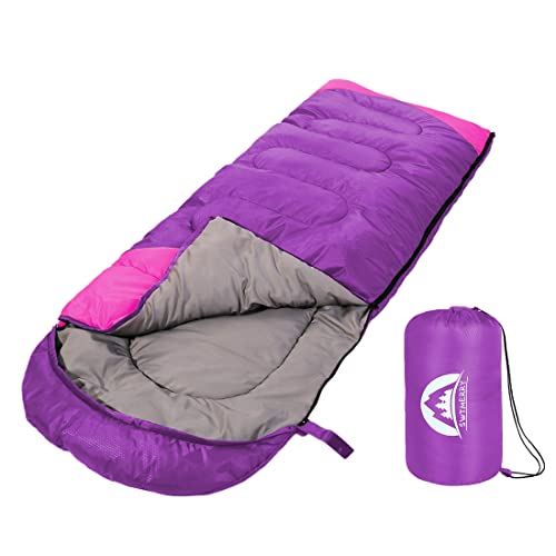 SWTMERRY Sleeping Bag 3 Seasons (Summer, Spring, Fall) Warm & Cool Weather – Lightweight,Waterproof Indoor & Outdoor Use for Kids, Teens & Adults for Hiking and Camping