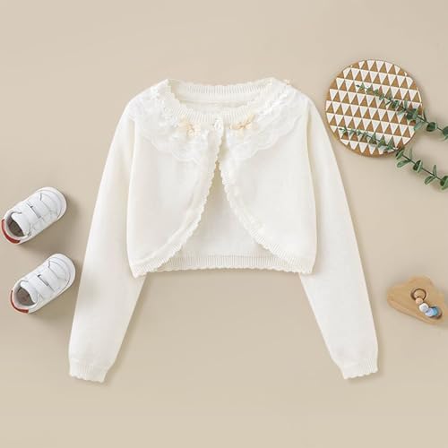 Winmany Baby Girl and Toddler Long Sleeve Cardigan Kids Knitted Lace Shrug Cardigan Sweater 1-8 Years2