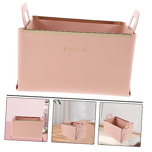 Caja organizadora plegable de cuero para escritorio miniatura 5