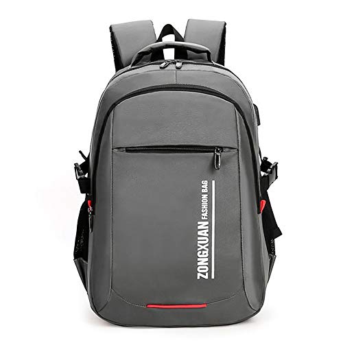 Preisvergleich Produktbild DONYKARRY Travel Laptop Rucksack Business Canvas Große Kapazität Rucksack Drucken Rucksack Multifunktions USB Schüler USB Aufladung Rucksack 11.8*17.7*5.5in grau