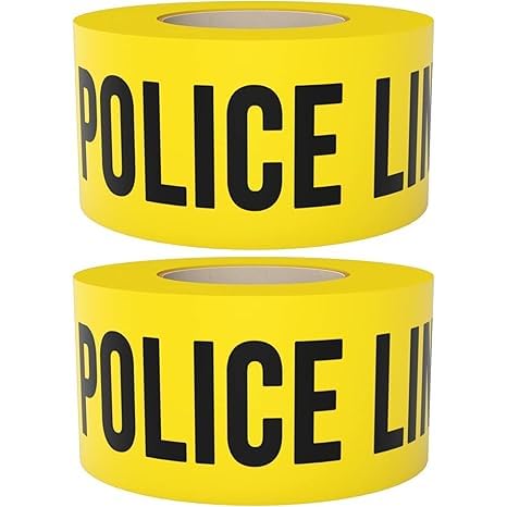 MAHIRA Police Line Do Not Cross Barricade Tape Roll - 3 Inch x 300 Meter - High Visibility Bright Yellow Tape with Bold Black Print - 3 inch Wide for Maximum Readability - Waterproof Pack of 2 (B0D9Q7TRS6) Amazon Price History, Amazon Price Tracker