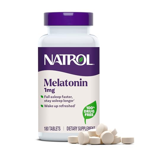 Natrol Melatonin 1 mg Tablets, Nighttime Sleep Aids for Adults, 180 Tablets - image 1