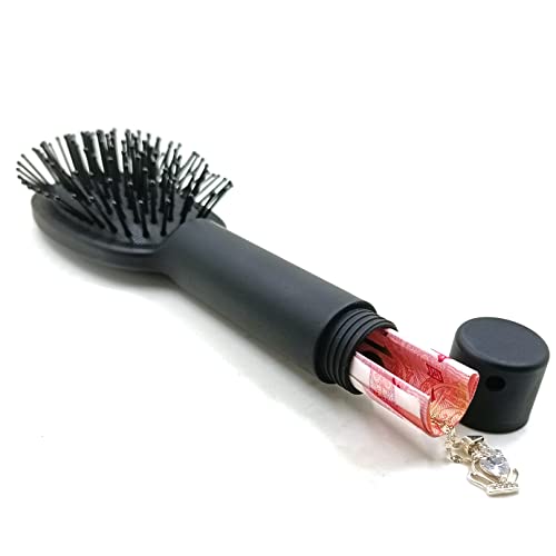 Glamza Secret Stash GENERISE Diversion Hairbrush with Hidden Storage Secret Compartment Safe for Diversion and Hiding Private Items at Home, Festivals, Car, Travel etc (Black) (GENERISE-469-AMZ)