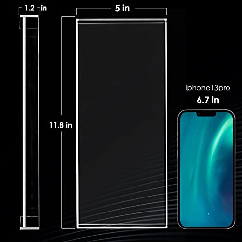 Maxgear Vanity Tray, Toilet Tank Storage Tray, Acrylic Bathroom Tray Bathtub Tray Bathroom Vanity Organizer Clear Perfume Tray Countertop For Soap, Towel, Tissue, Candle, Plant, 11.8 × 5× 1.2 Inch #TOP5