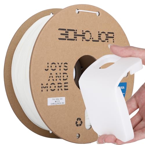 Image of 3DHojor TPU Filament 1.75mm TUP95A 3D Printer Filament Flexible Soft 3D Filament 1KG (2.2lbs) fit Most FDM 3D Printers Dimensional Accuracy + /- 0.03 mm-White