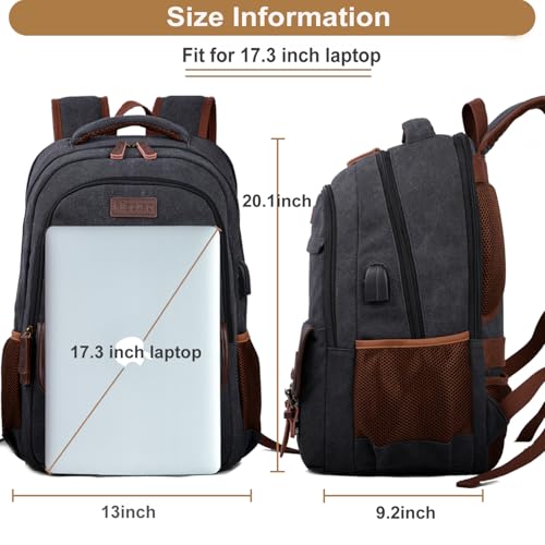 Mochila para portátil Mactso Canvas Travel 17.3 pulgadas miniatura 5