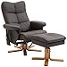 HOMCOM Massagesessel mit Fußhocker Relaxsessel Fernsehsessel TV Sessel 145°-Neigung Kunstleder Braun 80 x 86 x 99 cm