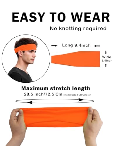 Image of Headbands for Men & Women, Sweat Headband Non-Slip Sweatband Sports Running Cycling Yoga Basketball Workout Football Training