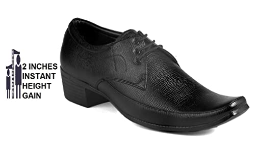 Image of BXXY Men's 2 inch Height Increasing Synthetic Material Casual Formal Derby Shoes with Pu Sole.