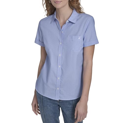 Image of Nautica Women's Button Front Short Sleeve Camp Shirt