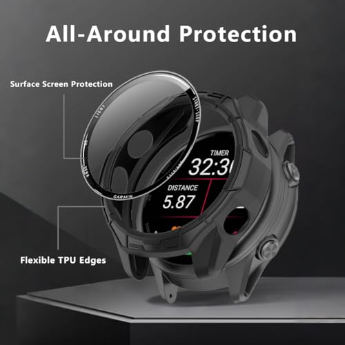 Écran Garmin Forerunner 970 cassé ? Protégez-le avec ce kit verre 3D et TPU - 4