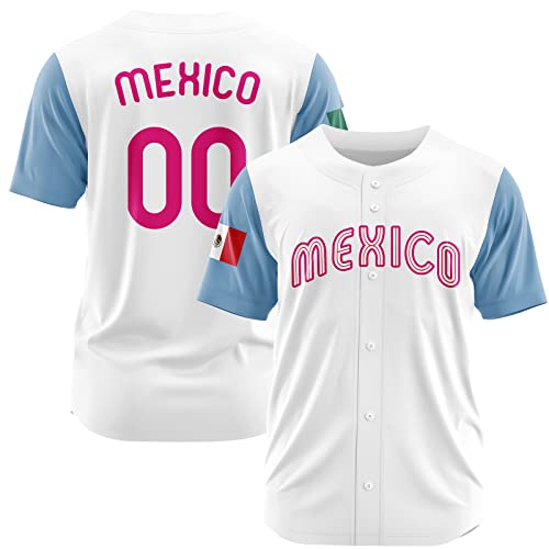 Customized Personalise 2023 Mexico Baseball Jerseys, Custom Name Number for Men Women Mexico Baseball Jersey miniatura 1