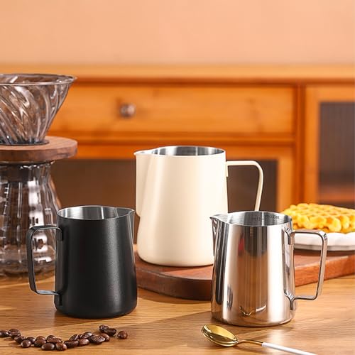 Jarsense Milk Jug, Stainless Steel Milk Frothing Jug, 350ml Milk Steam Jug Coffee Jug with Measurement Mark - Image 4