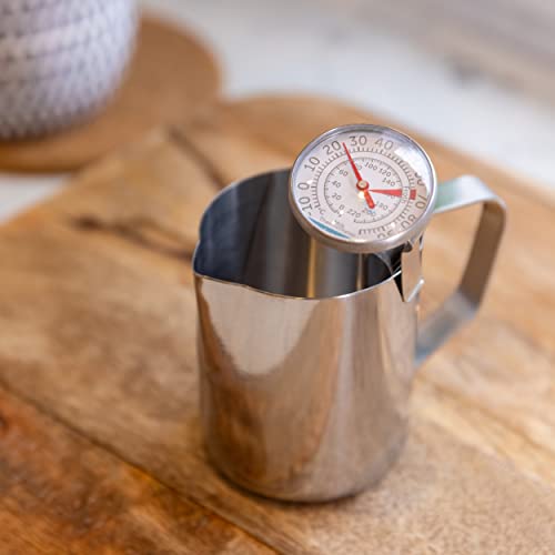 KitchenCraft Milk Thermometer, Stainless Steel Kitchen Gadget, Silver