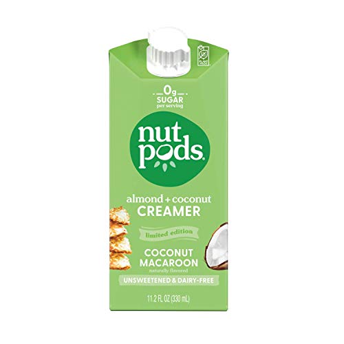 nutpods Coconut Macaroon (12-Pack), Unsweetened Dairy-Free Creamer, Made from Almonds and Coconuts, Whole30, Gluten Free, Non-GMO, Vegan, Kosher