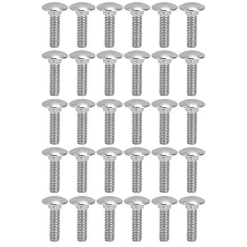 30Pcs M8x1.25 A2 Stainless Steel Carriage Bolts, DIN603 Standard, Multiple Length Options, for Fastening and Connecting Applications (M8*30)