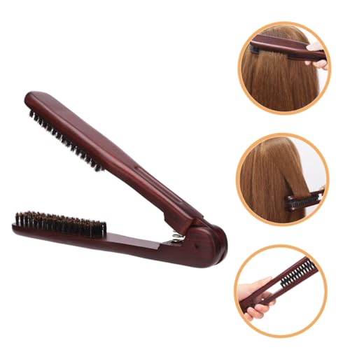 Cepillo de Peinar y Alisar el Pelo Doble con Cerdas para Mujer, Herramienta de Estilo Portátil y Ligera para Cabello Suave y Natural miniatura 5