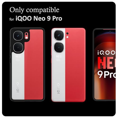 Image of KAPAVER Hybrid Back Cover Case Compatible with iQOO Neo 9 Pro 5G (PC+TPU) (Black)