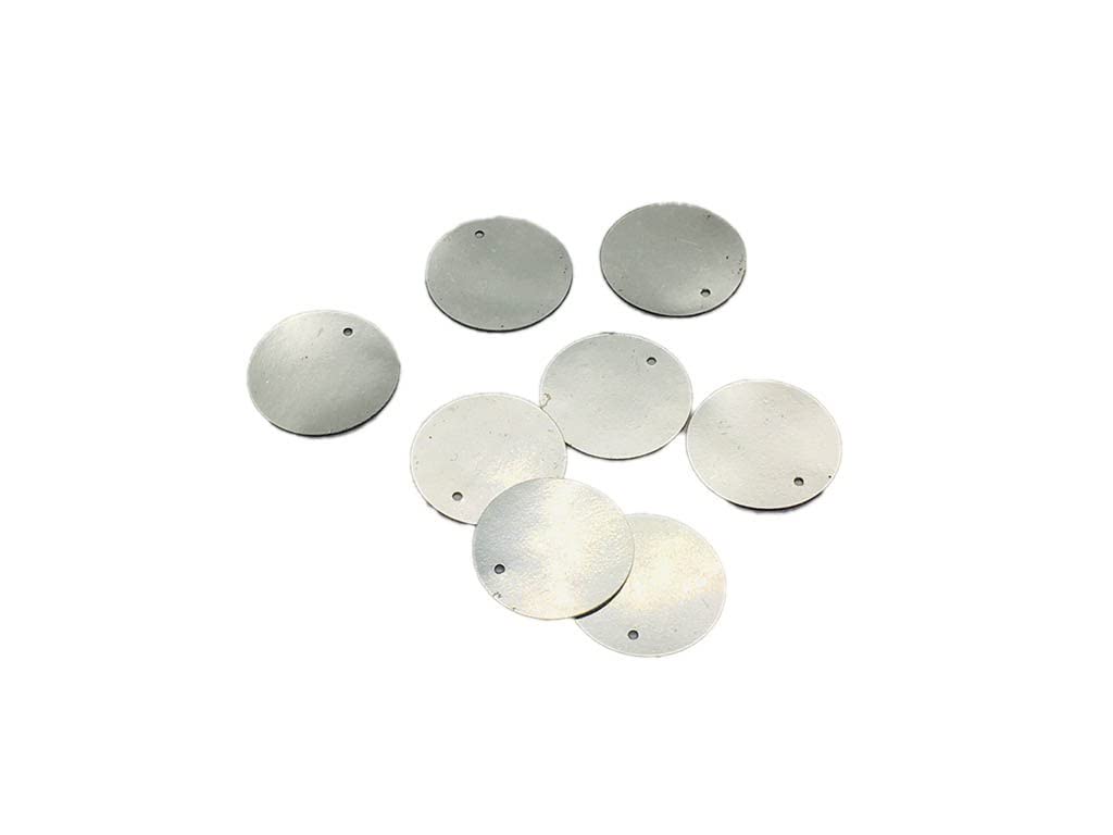 The Design Cart 20mm Silver Circular 1 Hole - 20 mm Sequins for Home Decor, Embroidery Material, Fancy Dress Making, Scrapbooking, Gift Decorating, Art Craft DIY Pack of 100 Gram-image-3