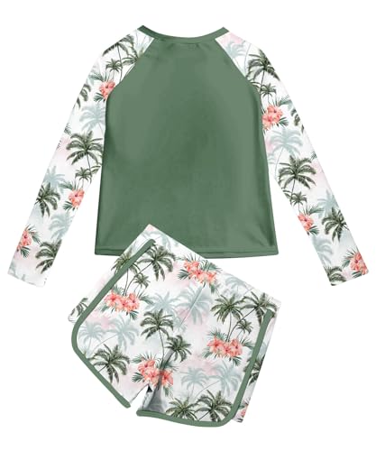 Vogseek Girls Rash Guard Swimsuits 2 Piece Bathing Suit UPF 50+ Summer Swimwear Size 7-12T2