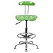 Flash Furniture Vibrant Spicy Lime and Chrome Drafting Stool with Tractor Seat