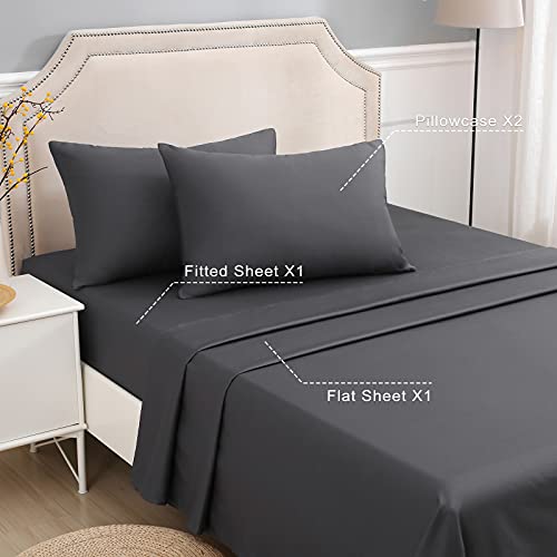 Parure de lit en microfibre douce anti-plis avec drap-housse profond