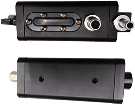 Universal Black Aluminum Baffled Car Oil Catch Can Tank Reservoir Filter Adapter