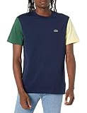 Lacoste Men's Regular Fit Colorblock Cotton Jersey T-Shirt, Navy Blue/Green/Yellow, Small