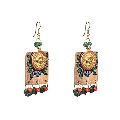 Image of Handcrafted Boho & Ethnic Earrings for Women - Wooden & Brass Statement Designs in Loop, Swing & Motif Styles