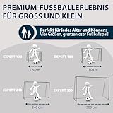 HUDORA Fußballtor Expert - großes Fußballtor für Kinder & Erwachsene - wetterfestes & standfestes Fußballtor mit engmaschigem Netz - Hochwertige Outdoor Torwand für Freizeit & Training - 4