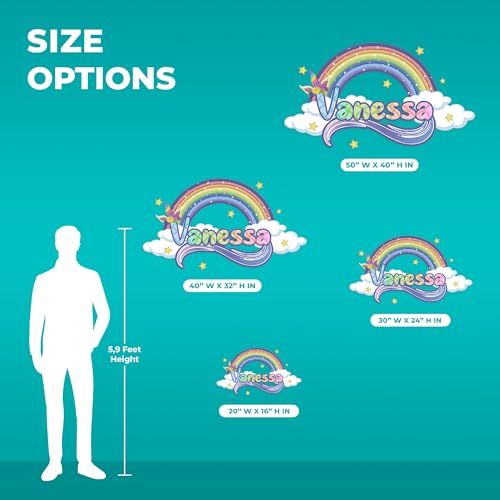 Vinilo decorativo personalizado arcoíris y unicornio para habitación miniatura 4