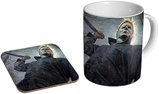 Michael Myers Halloween Ceramic Coffee Mug + Coaster Gift Set 