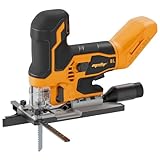 Cordless Brushless Jigsaw Compatible with Dewalt 20V MAX Battery (Tool Only), 3800SPM 7 Variable Speed Jig Saw, Ergonomic Barrel Grip, 4 Orbital Cutting, 0–45° Bevel Cuts, LED Light for Wood Metal