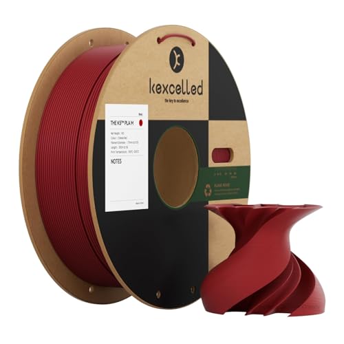 kexcelled PLA Matte Kirschrot Filament 1,75mm +/-0,03mm, Matt Textur Finish Farbe, Ästhetische...
