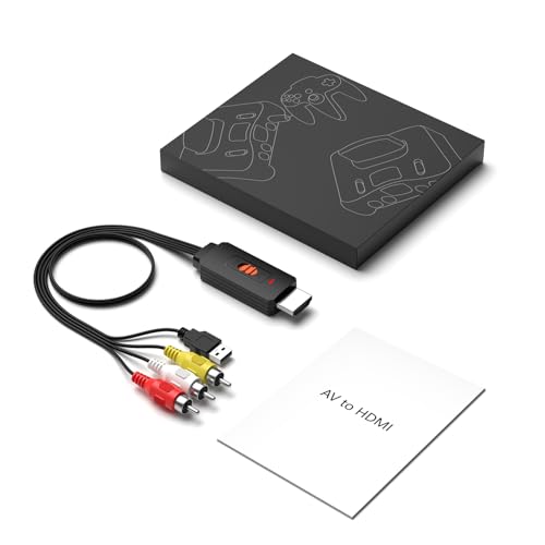 Image of RCA to HDMI Converter, Male AV /Composite to HDMI Cabler Adapter Support 1080P, Compatible with DVD Players