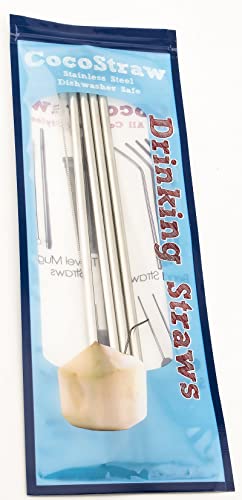 Pack de 4 pitillos CocoStraw para vaso Bubba Hero 20 oz acero inoxidable miniatura 7