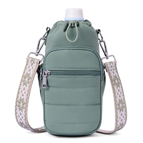 Lexiyat Water Bottle Bag 40 oz Crossbody Water Bottle Holder for Walking Hiking Insulated...