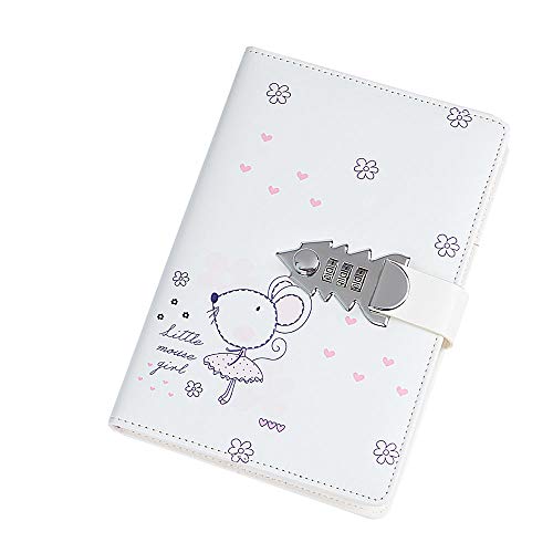 A5 PU cuir planificateur cahiers et journaux mot de passe Agenda bureau journal d'affaires avec serrure cahiers fournitures scolaires TPN147 (Souris)