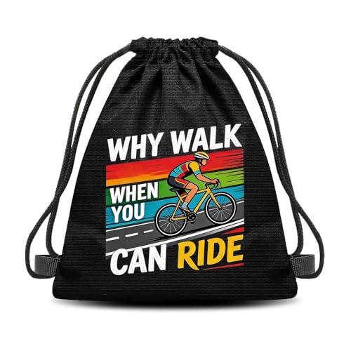 Ancnoz Bike Ride Drawstring Backpack for Women Men Biker Gift