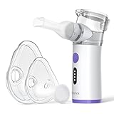 Inhalationsgerät für Erwachsene und Kinder,3 Nebelstufen, Selbstreinigung, Ergonomisches Design, Tragbare Elektrische inhaliergeräte für alle Altersgruppen (Purple)